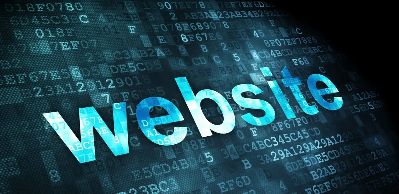 Website development concept with digital matrix background for modern web design and SEO services